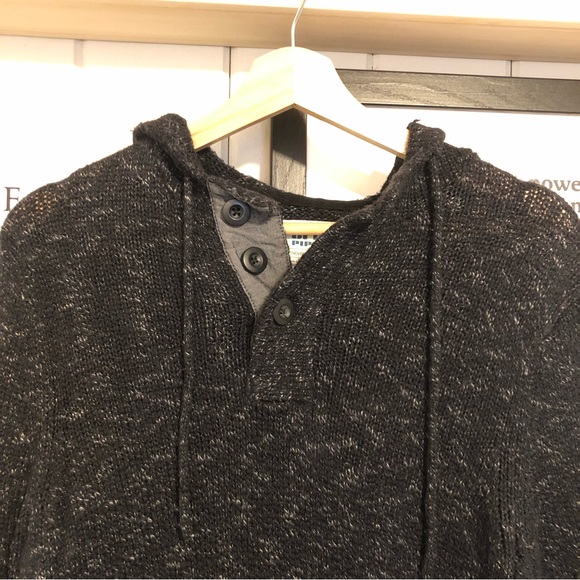 Heathered look Knit Henley Hoodie - Picture 2 of 8